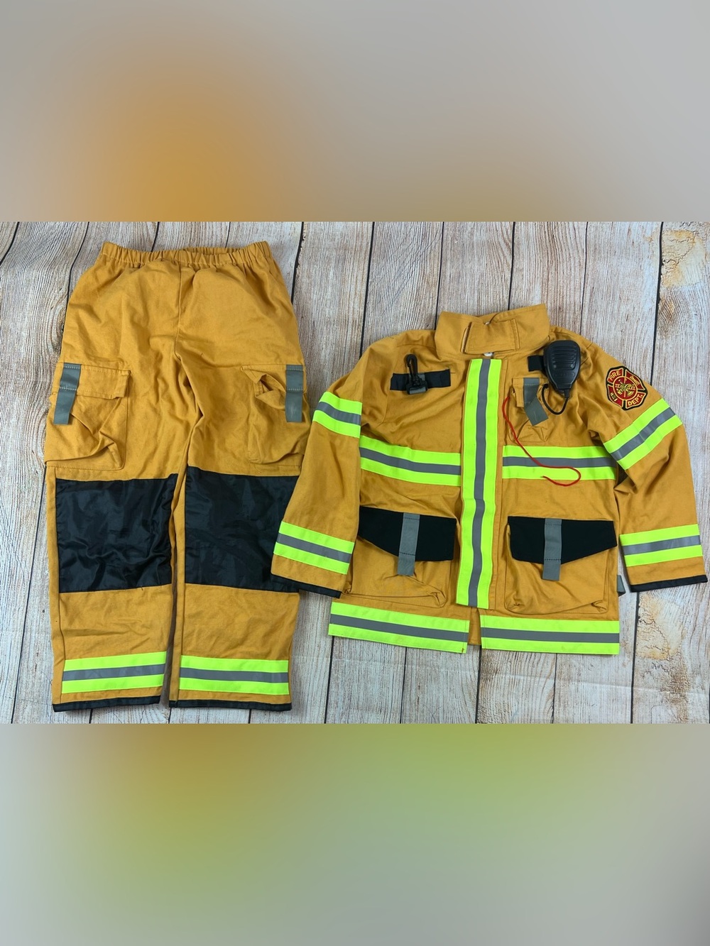Teetot & Company Kids Firefighter Costume Outfit Size 7-8 Coat & Pants